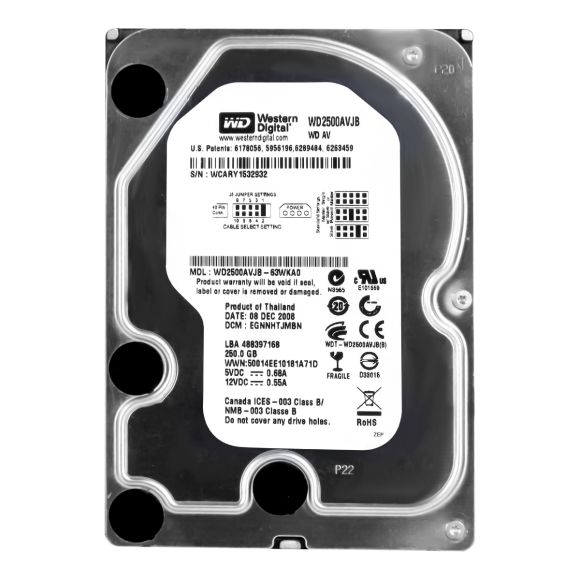 WD AV 250GB 7.2K 8MB ATA 3.5'' WD2500AVJB