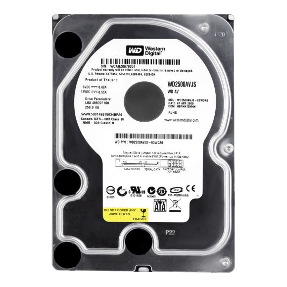 WD 250GB WD2500AVJS SATA 7200RPM 3.5''