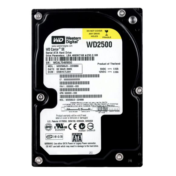 WD CAVIAR SE 250GB 7.2K 8MB SATA 3.5'' WD2500JD