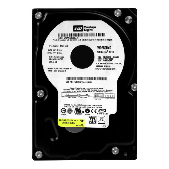 WESTERN DIGITAL WD2500YD 250 GB SATA II 7200 RPM 16 MB 3.5