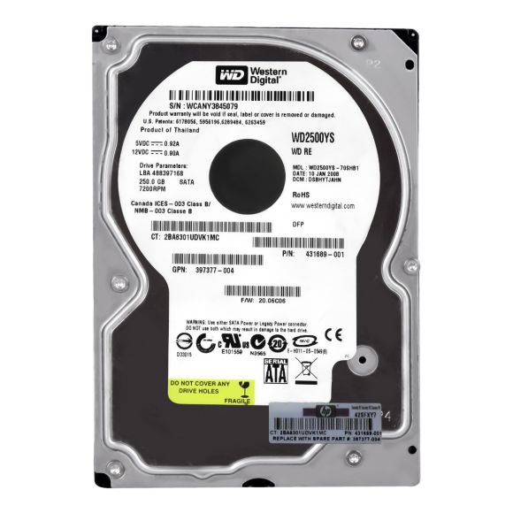 HP 431689-001 250 GB SATA 3.5 7200 RPM 399969-001