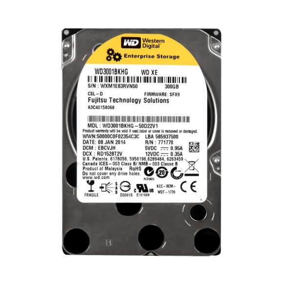 WD Xe 300GB 10K SAS 6G 2,5'' WD3001BKHG