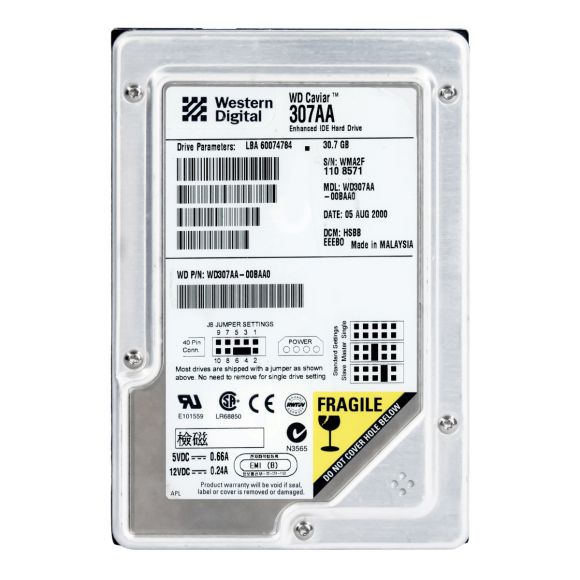 WD CAVIAR 307AA 30.7GB 5.4K 2MB ATA 3.5'' WD307AA