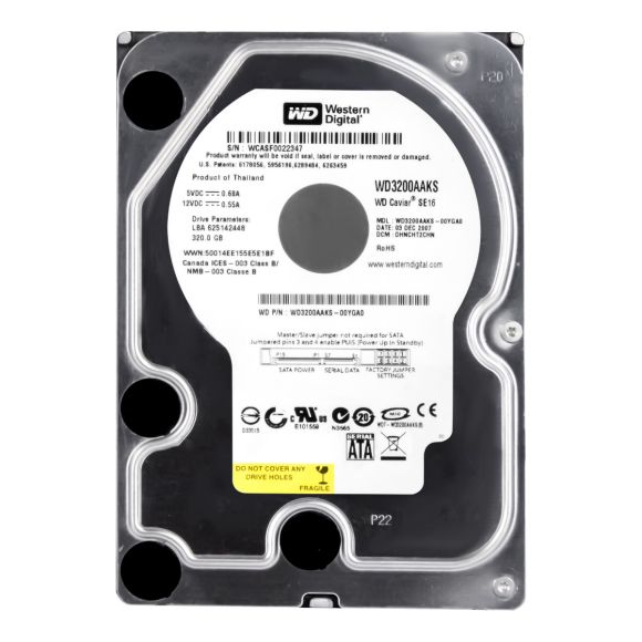 WD CAVIAR SE16 320GB 7.2K 16MB SATA II 3.5'' WD3200AAKS