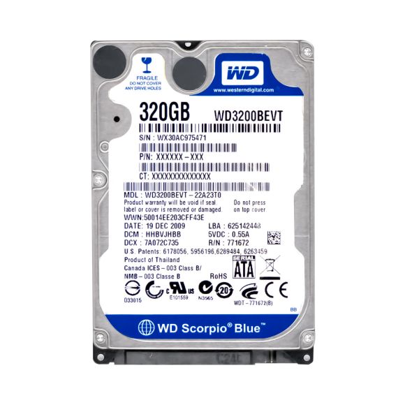 WD WD3200BEVT 320GB SATA II 5400RPM 8MB 2.5''