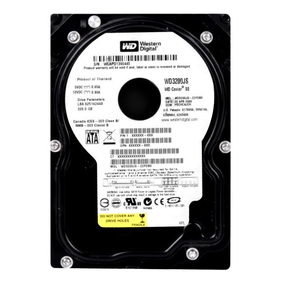 WD CAVIAR SE 320GB 7.2K 8MB SATA II 3.5'' WD3200JS