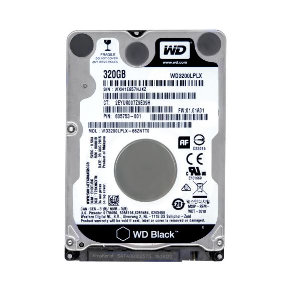 WD BLACK 320GB 7.2K 32MB SATA III 2.5'' WD3200LPLX