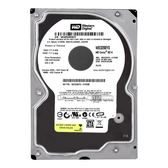 WESTERN DIGITAL WD3200YS 320 GB SATA 7200RPM 8MB 3.5