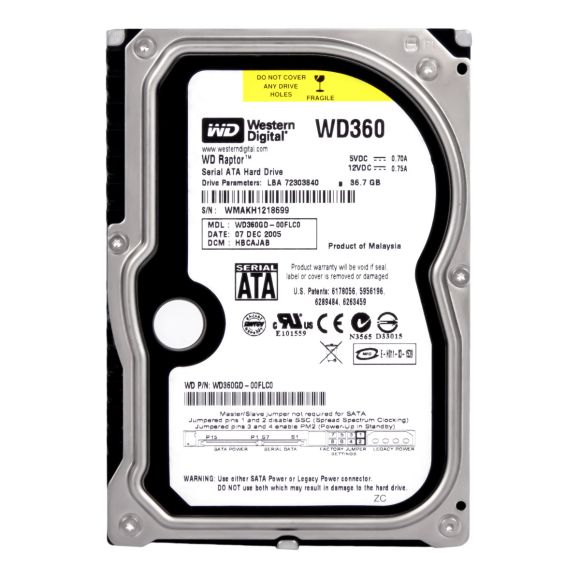 WESTERN DIGITAL WD360GD 36 GB SATA 10.000RPM 8MB