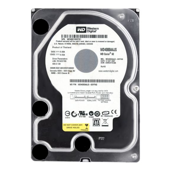 WESTERN DIGITAL WD4000AAJS 400GB SATA II 7200RPM 3.5''