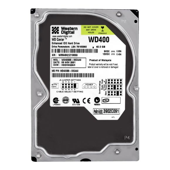 WD CAVIAR 40GB 7.2K 2MB ATA 3.5'' WD400BB-00CAA0