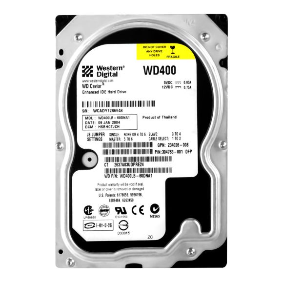 HP 304763-001 40GB 7.2K 2MB ATA 3.5'' WD400LB-60DNA1