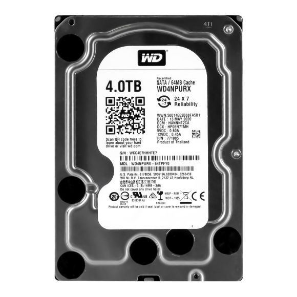 WD PURPLE NV 4TB 5.4K 64MB SATA III 3.5'' WD4NPURX