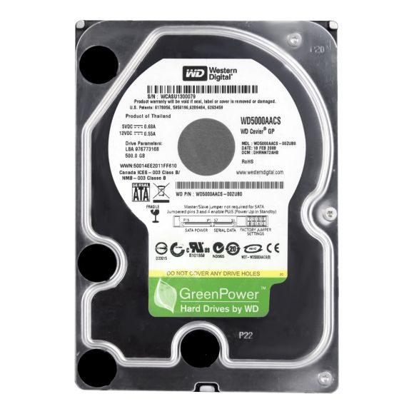 WESTERN DIGITAL WD5000AACS 500 GB SATA 16 MB 7200 RPM