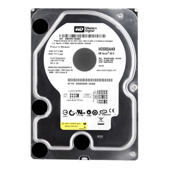 WESTERN DIGITAL WD5000AAKB 500GB ATA 16MB 3.5''