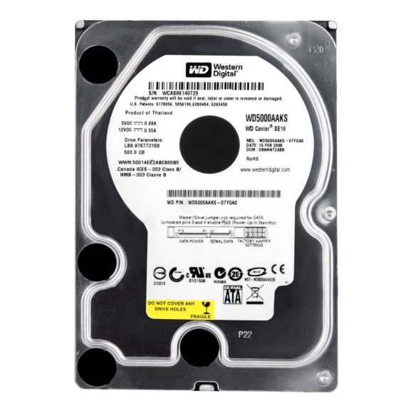 WD 500GB CAVIAR SE16 7.2K 16MB SATA II 3.5'' WD5000AAKS