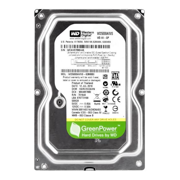 WD 500GB WD5000AVVS SATA 5400RPM 3.5''