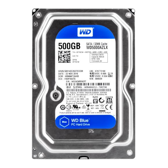 WD 500GB BLUE 7.2K 32MB SATA III 3.5'' WD5000AZLX