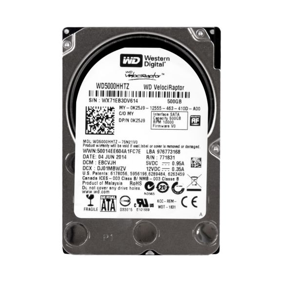 DELL 0K25J9 500GB 10K 64MB SATA III 2.5'' WD5000HHTZ