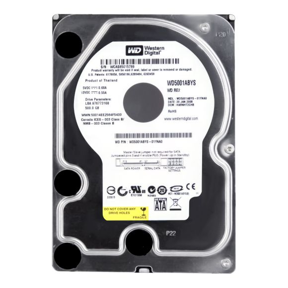 DYSK WD RE2 WD5001ABYS 500GB SATA 3Gb/s 7.2k 3.5"