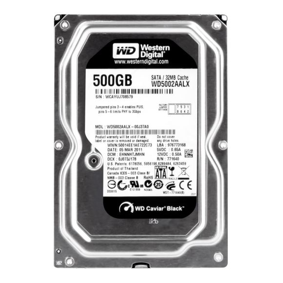 DYSK WD 500GB BLACK 32MB SATA/600 WD5002AALX