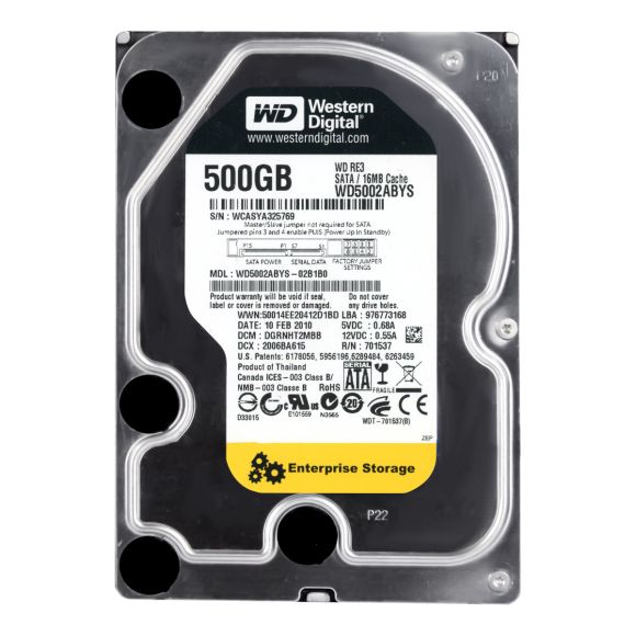 WD RE3 500GB 7.2K 16MB SATA II 3.5'' WD5002ABYS