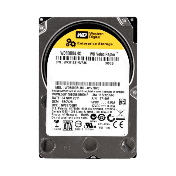 WD VelociRaptor 600GB 10K 32MB SATA III 2.5'' WD6000BLHX