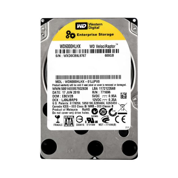 WD VELOCIRAPTOR 600GB 10K 32MB SATA III 2.5'' WD6000HLHX