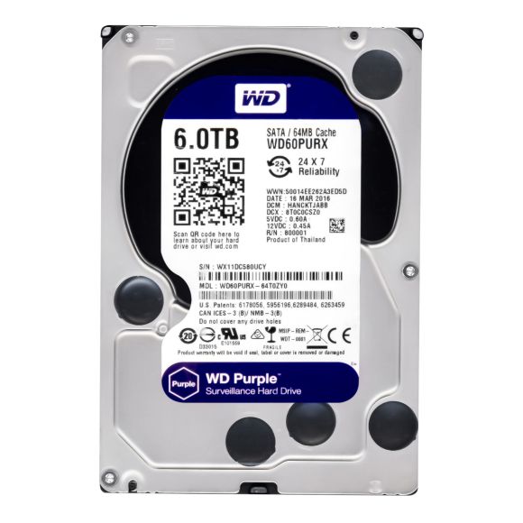 WD PURPLE 6TB SATA III 5.4K 64MB 3.5'' WD60PURX