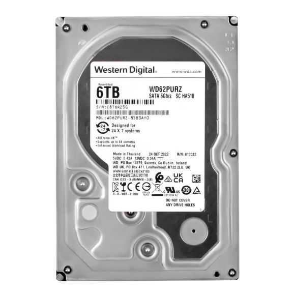 WD PURPLE 6TB 5640RPM 128MB SATA III 3.5'' WD62PURZ