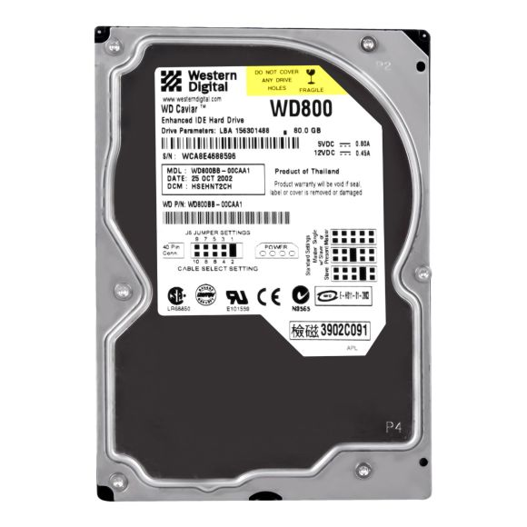 WD CAVIAR 80GB 7.2K 2MB ATA 3.5'' WD800BB-00CAA1