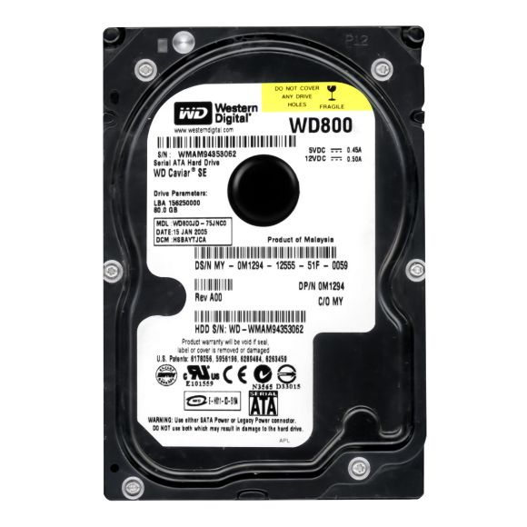 DELL 0M1294 80GB 7.2K 8MB SATA II 3.5'' WD800JD-75JNC0