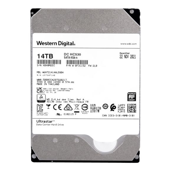 WD UltraStar DC HC530 14TB 7.2K 512MB SATA III 3.5'' WUH721414ALE604